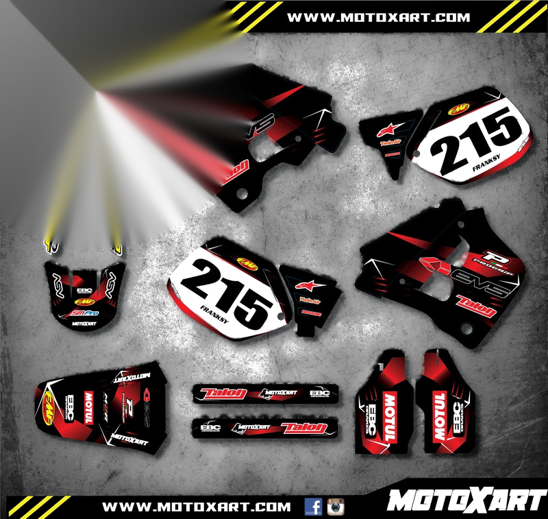 Honda CR 250 (1990-1991) - Barbed Style Stickers Full Custom Graphic Kit