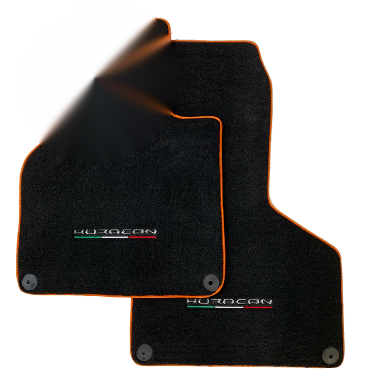 Lamborghini Huracan Coupe Orange Rounds Black Tailored Carpet Floor Mats