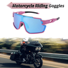 Motorcycle Blue Purple with Blue and Yellow Dots UV400 1 Pc Riding Goggles