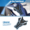 Universal Motorcycle Gas Tank Decal 7.76x5.63 Black Blue