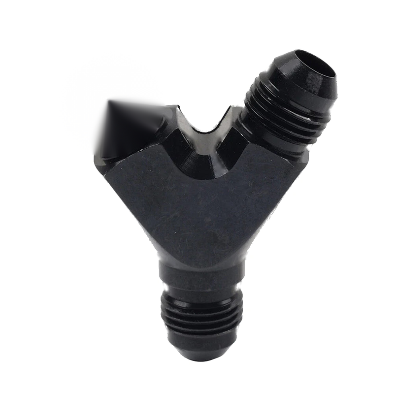 Car 8AN AN8 Black Y Fuel Block Flare Union Fitting Adapter