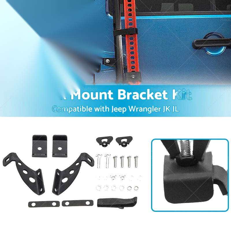 Jeep Wrangler JK JL 2007-2018 Hood & Rear Door Hinge Jack Mount Bracket