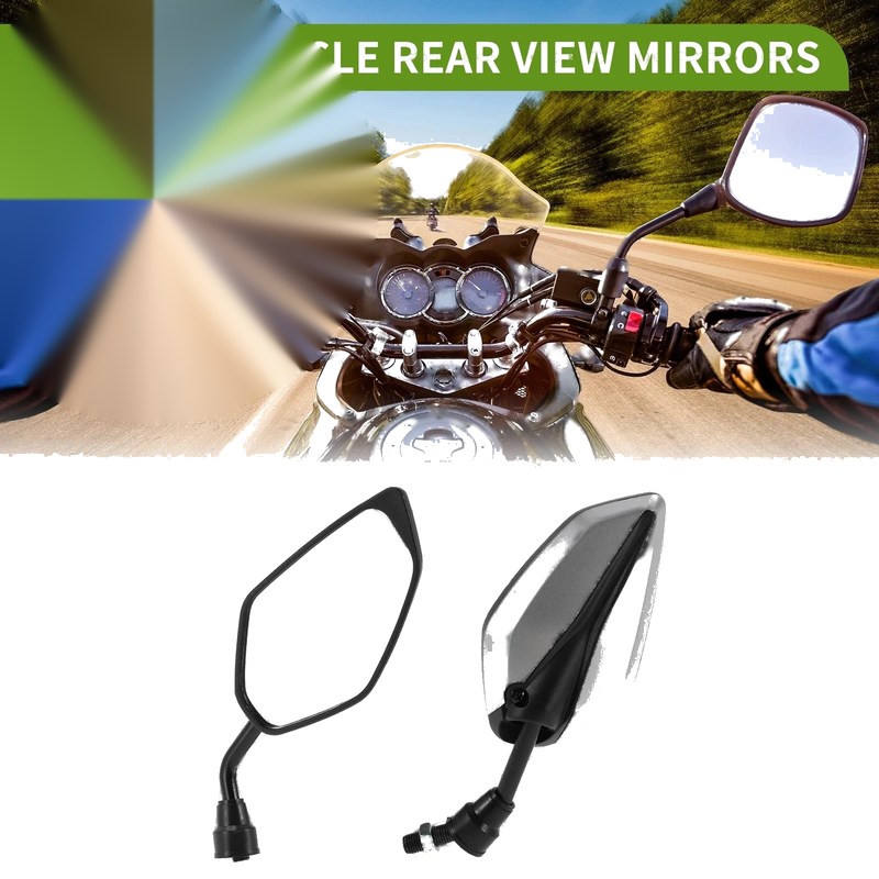 Make Model M10 / 1 Set / Rear View Mirrors Leaf Shape Silver Tone Iron Plastic