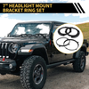 Jeep Wrangler 7 Inch Round Headlight Mounting Bracket Ring Set (2007-2018)