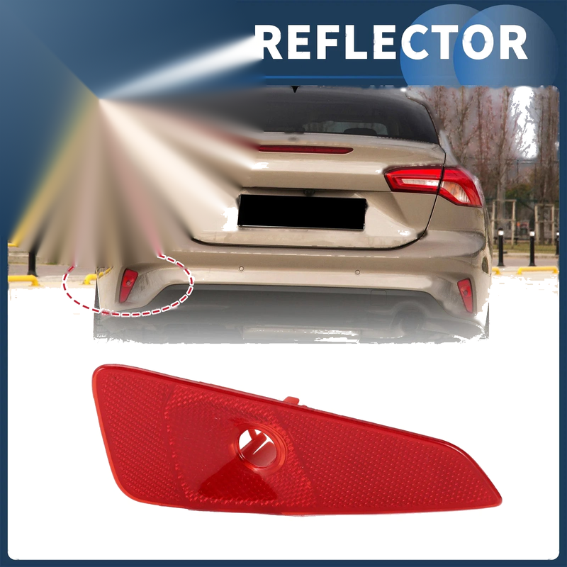 Ford Focus MK4 Saloon Red (2018-2023) 1 x Rear Left Bumper Reflector