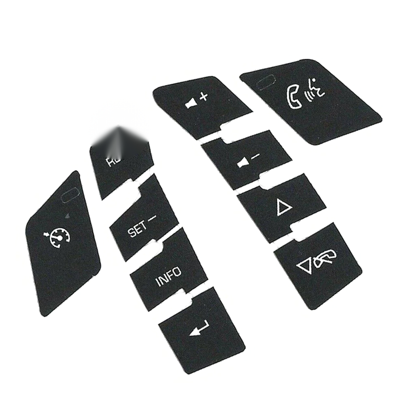 Button Repair Decals Car Sticker 1 Set ABS Black