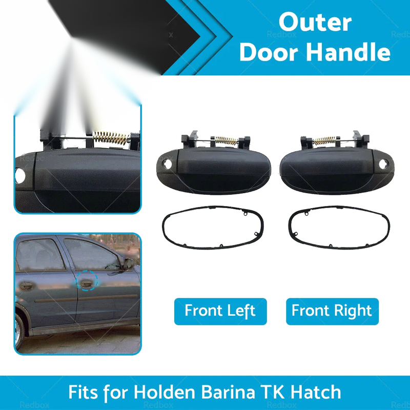 Holden Barina Hatch Front Outer Door Handle Pair LH+RH Black (2005-2011)