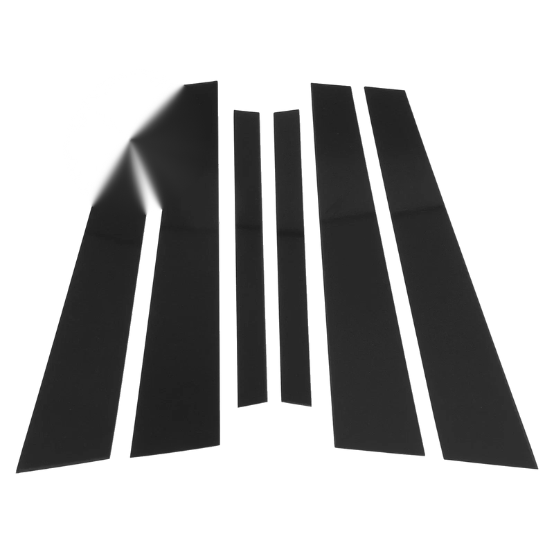 BMW 5-Series Black 6 x Door Pillar Window Trim (2004-2010)