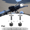 Motorcycle Silver Tone Pair Universal Motorcycle Handlebar Plugs 7/8" 22mm