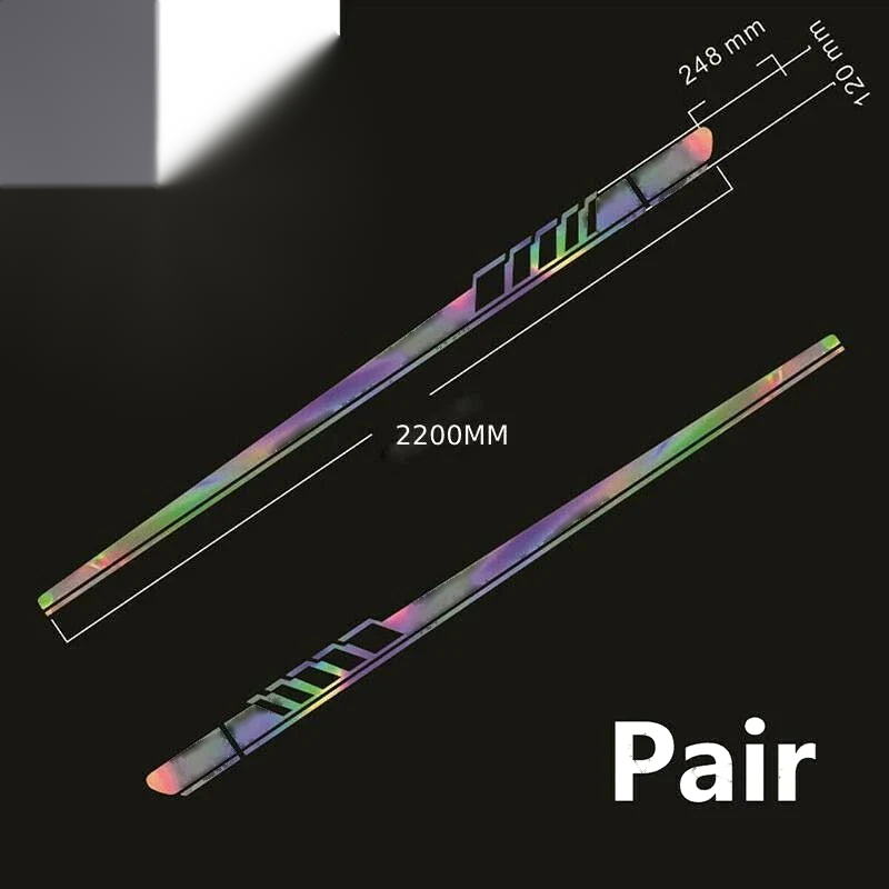 Car 2 x Reflective Car Body Graphics Vinyl Long Stripe Decals Sticker