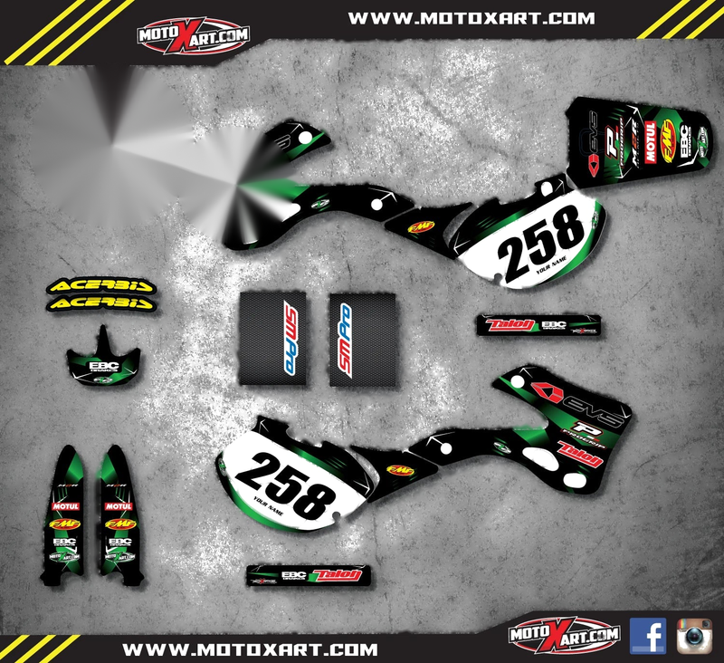 Kawasaki KX 125 (1999-2002) - Barbed Stickers Decals Custom Graphic Kit