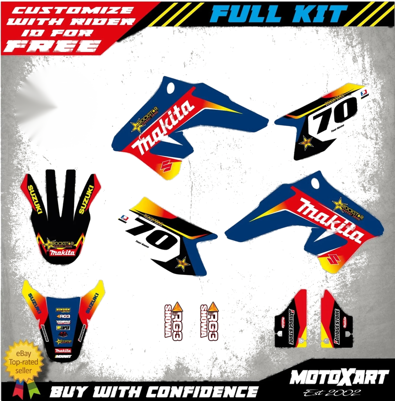 Suzuki DRZ 70 (2009-2020) ROCKMAK Style Stickers Custom Graphic Kit