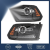 Dodge Ram LED DRL w/ Projector Black Headlights (2013–2018)