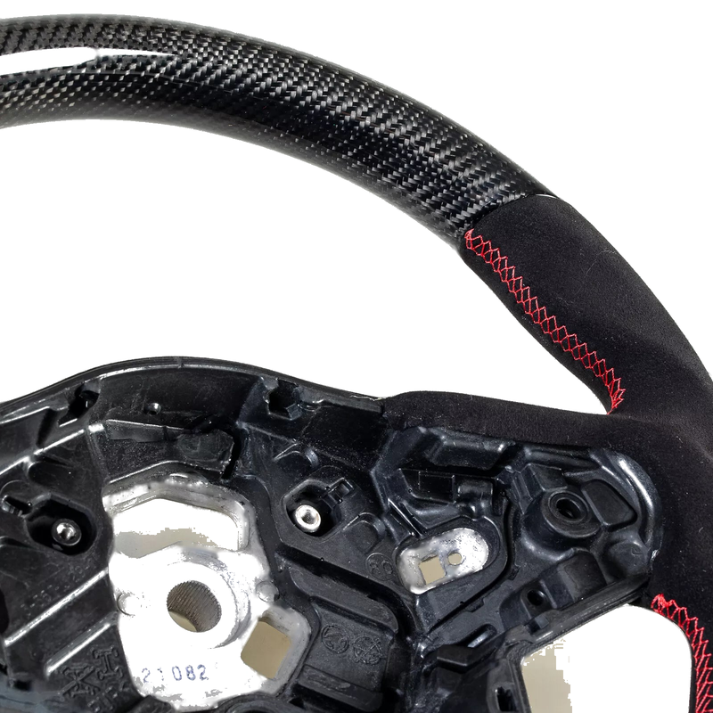Toyota Supra A90 (2019-2021) - Flat Bottom Carbon Suede Steering Wheel