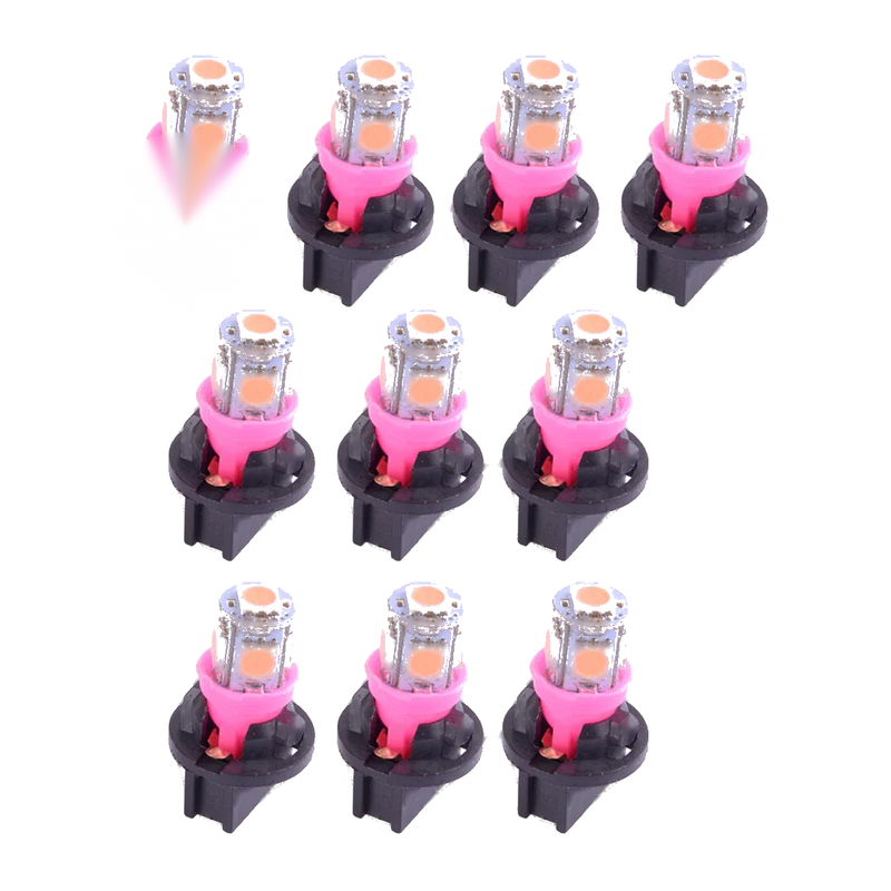 Instrument Gauge Cluster Dash Light 10Pcs Pink T10 LED Bulbs