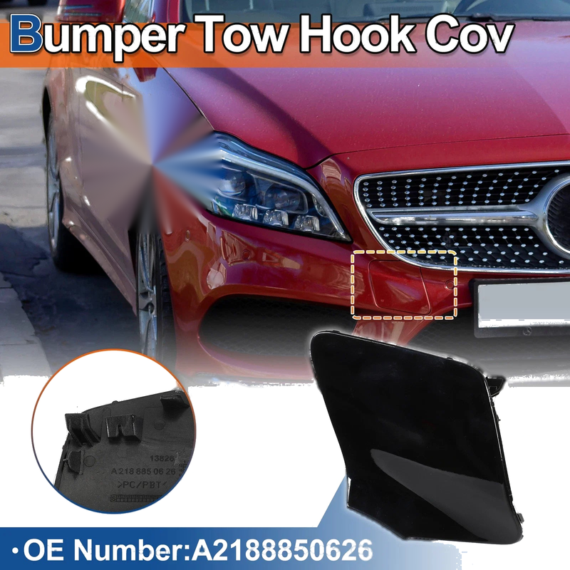 Mercedes-Benz CLS W218 (2012-2018) Black Front Bumper Tow Hook Cover