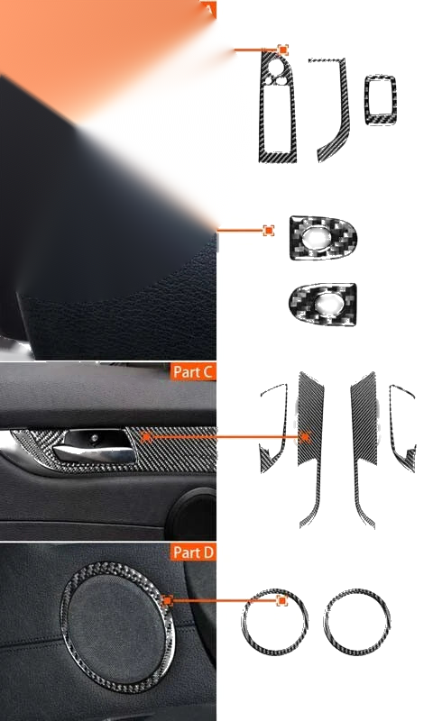 BMW Z4 E89 2009-2016 Carbon Fiber Interior Window Switch Trim Cover 11Pcs