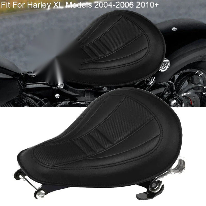 Harley Sportster XL883 XL1200 Black Solo Rider Driver Seat (2004-2006)