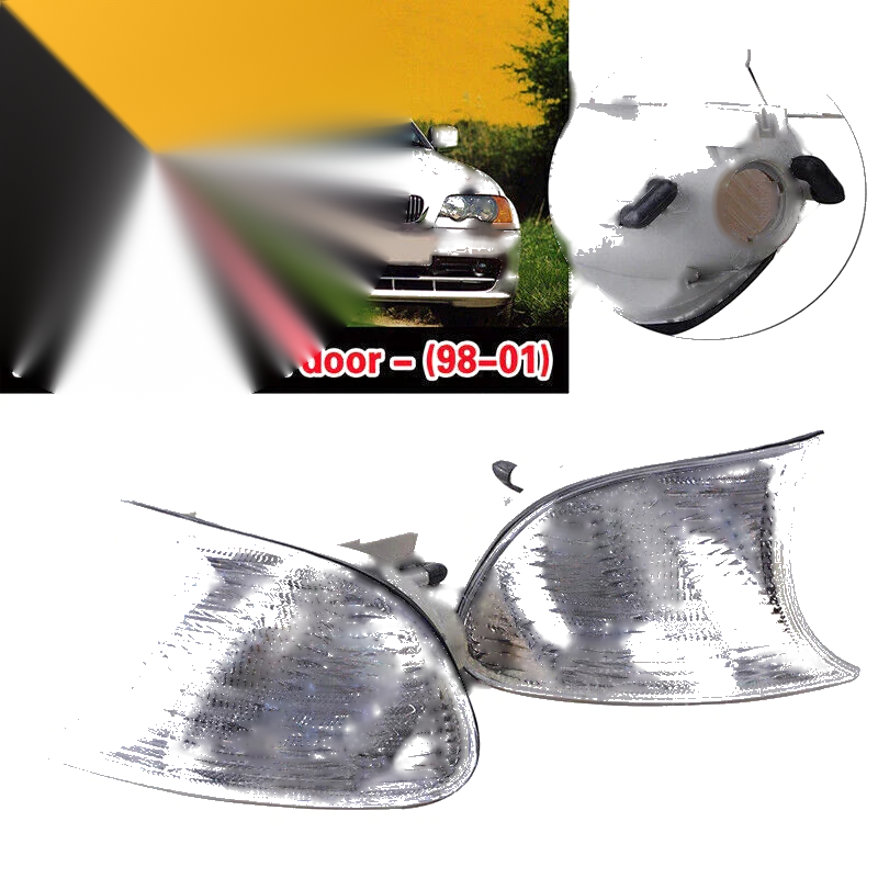 BMW E46 2D Coupe Convertible Clear Corner Signal Lights 2 x (1999-2001)