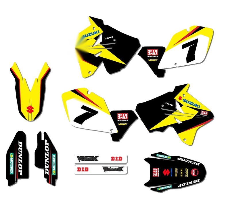 Suzuki RM 125 2001-2016 Crystal Style Decals Custom Graphics Kit