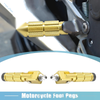 Motorcycle Pair 8mm Aluminum Alloy Rearset Folding Footpeg Gold Tone
