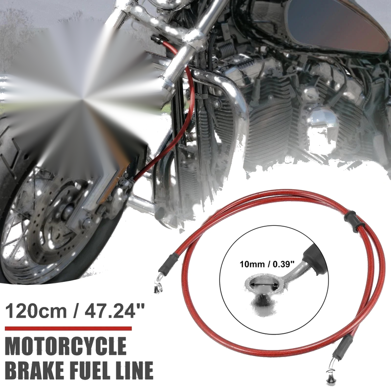 Braided Brake Clutch Oil Hoses Line Pipe / 120cm 47.24in 10mm / Motorcycle ATV