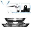 Honda CR-V (2007-2009) - Chrome Silver Tone Black Set Front Bumper Grille