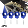Motorcycle 4 x / 15mm Dia Hole / Blue Universal Motorcycle Chain Axle Adjuster Tensioners