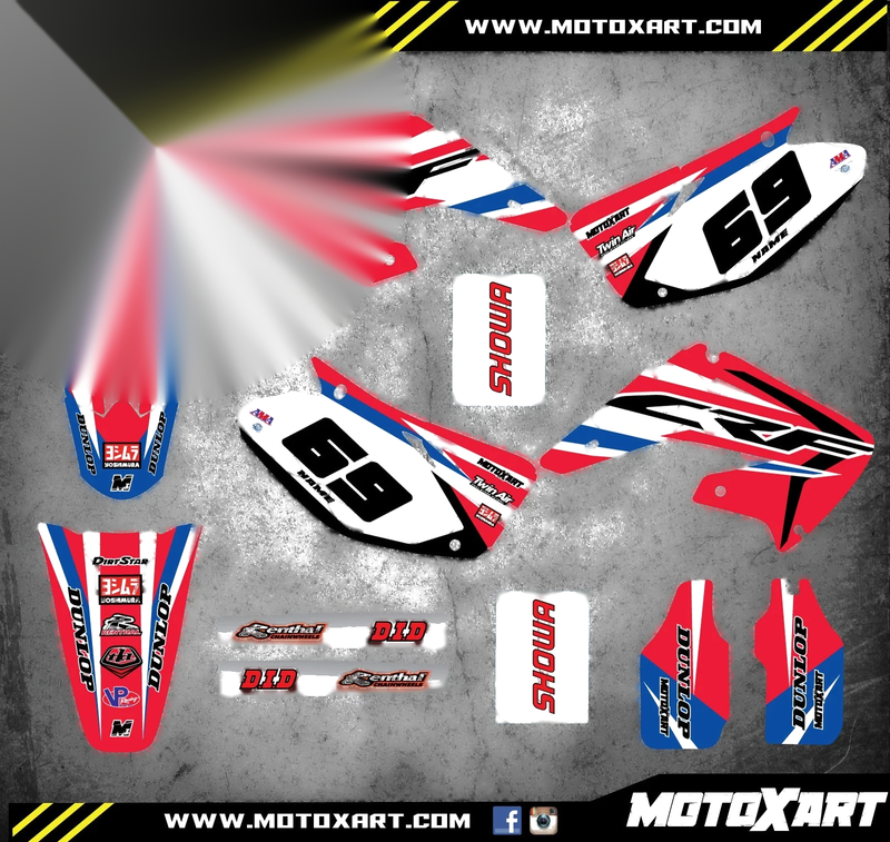 Honda CR 250 (2002-2012) SLEEK Style Stickers Full Custom Graphic Kit