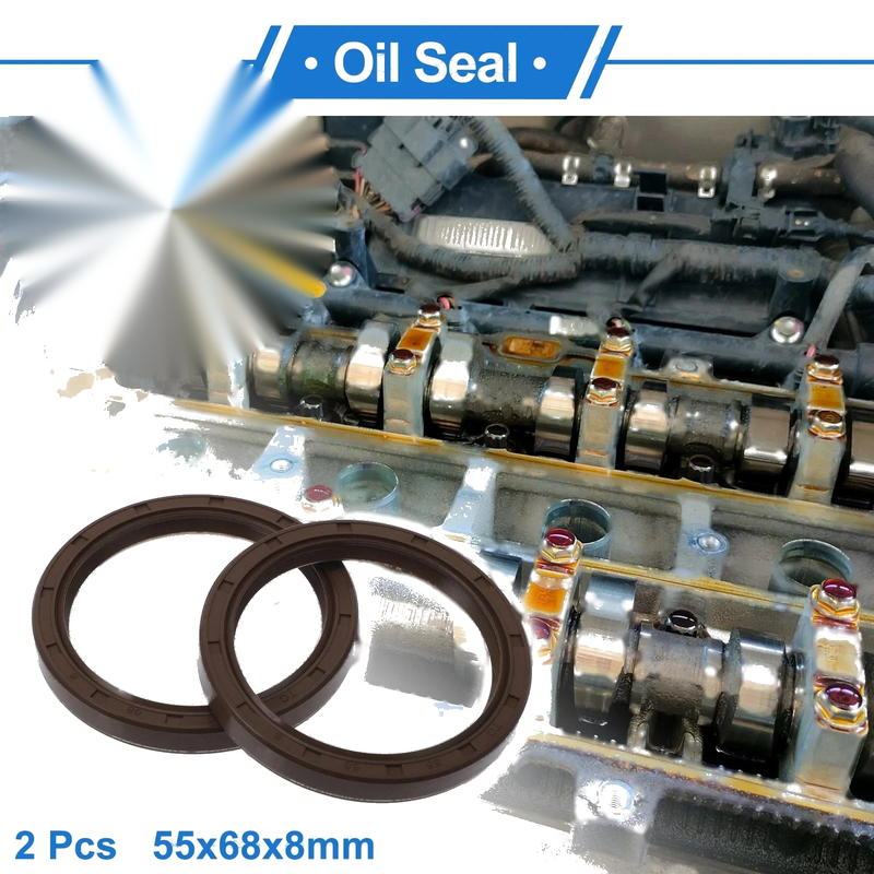 Oil Seal 55x68x8mm Brown 2 x Seal Ring Rotary Shaft FKM Rubber