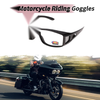 1 Pc Motorcycle Riding Goggles Light Gray Lens Gloss Black Frame