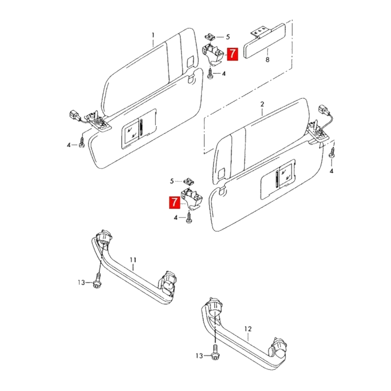 Cayenne Beige / Sun Visor Clip Hook Retainer (2011–2018)
