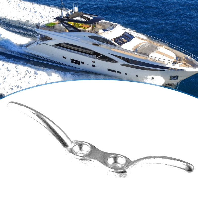 Marine Boat Ship Cleat Hook / 4 Inch / Stainless Steel Flagpole Cleat Hook