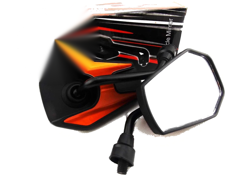 Suzuki GN125 Black Orange Hex Soko Mirrors (1982-2001)