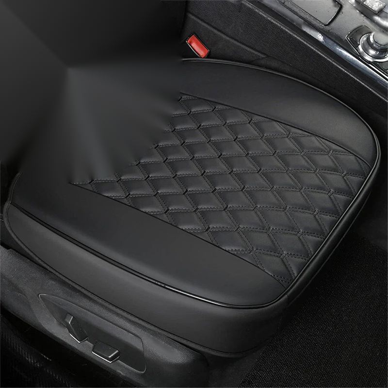 Universal Car - Breathable PU Leather Black Front Seat Cover Cushion (N/A)