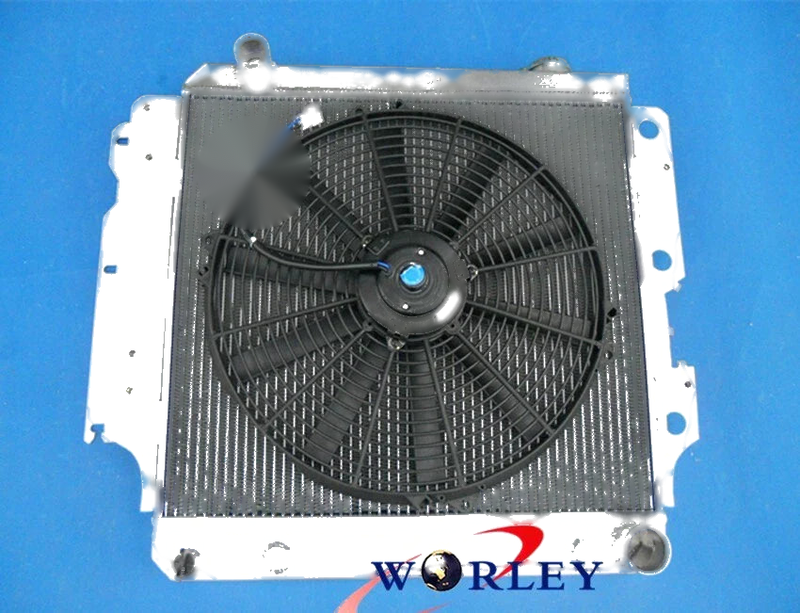 Jeep Wrangler YJ, TJ, Chevy Engine Aluminum Radiator & Fan (1987-2006)