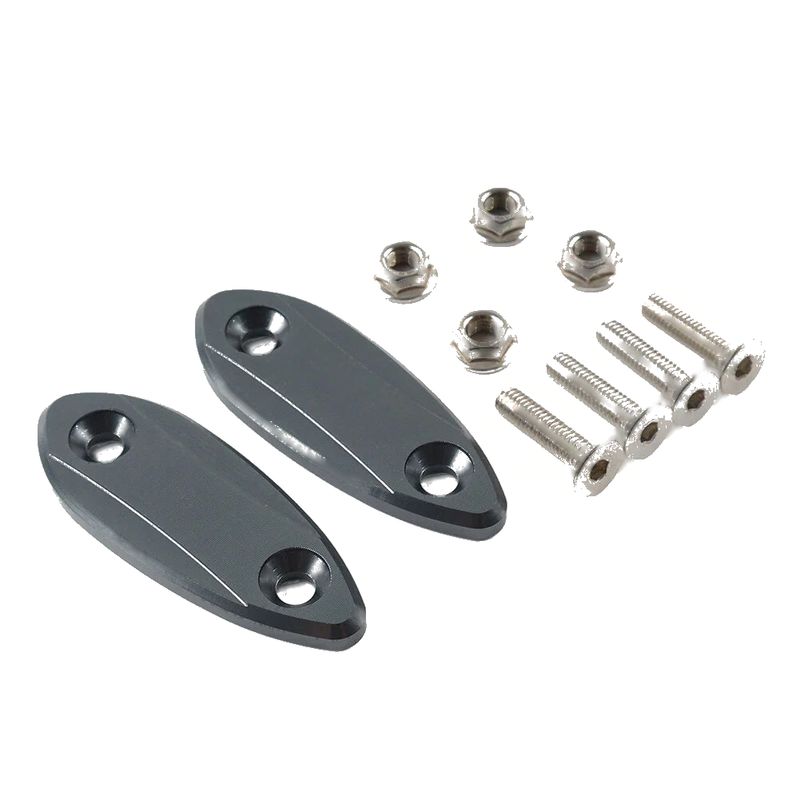 Kawasaki ZX6R Titanium Motorcycle Mirror Block Off Base Plates (2009-2012)