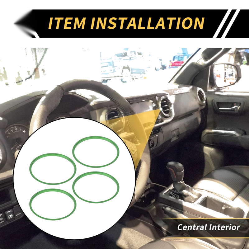 Toyota Tacoma AC Vent Dashboard Decoration Rings 4 x Green (2016-2021)