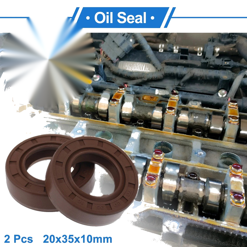 Make Model Oil Seal 20x35x10mm Brown 2 Pcs Seal Ring