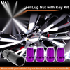 Honda / Toyota M12x1.5 Tire Wheel Locking Nut with 1 Socket Key Purple