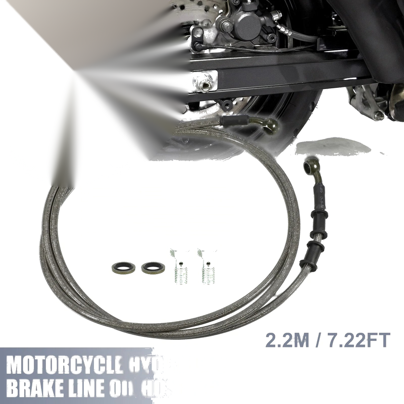 Motorcycle Set 2.2m Brake/Clutch Line Hose with Screws