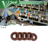 Oil Seal FKM Rubber 17x32x7mm High Pressure Brown 5 Pcs