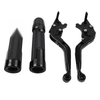 Suzuki DL1000 Black Extendable Brake Clutch Levers Grips Set (2002-2023)