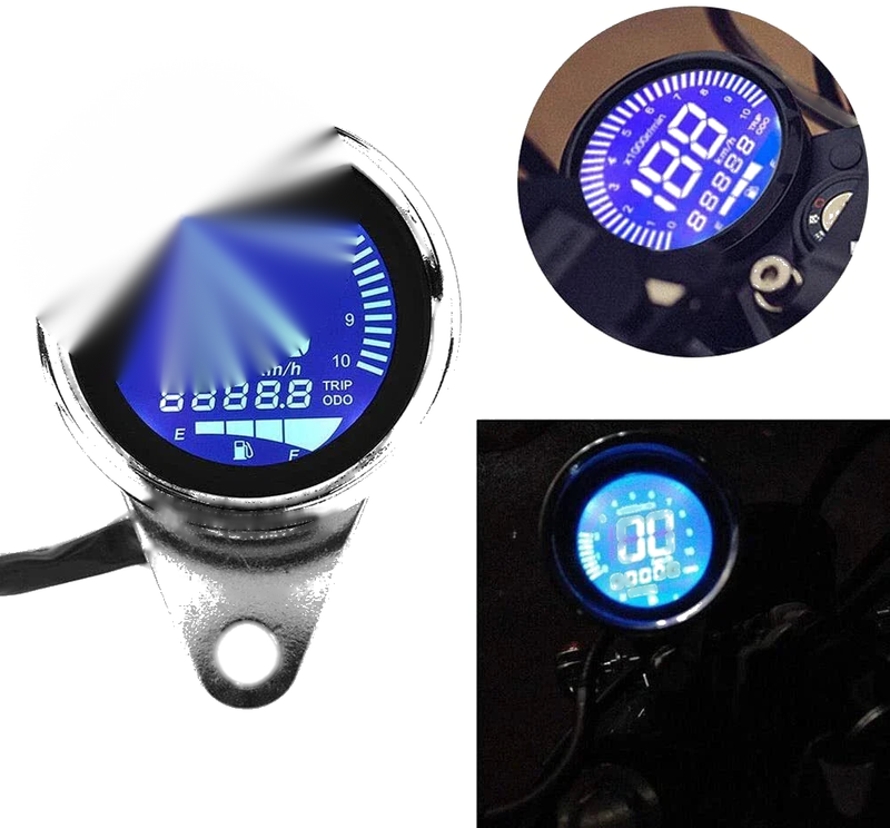 Universal Motorcycle 12V Digital Speedometer Tachometer Gauge
