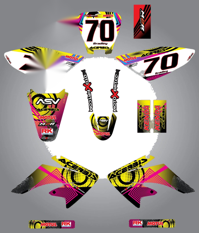 Honda CRF 80 (2002-2011) Neon Style Stickers / Decals Custom Graphic Kit