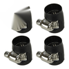 Car 4 x 6AN Hex Black Hose Finisher Clamp Adapter Fittings