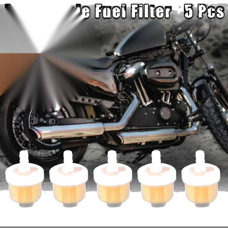 5pcs White Yellow Motorcycle Fuel Filters Gas Fuel Line Filter Magnet