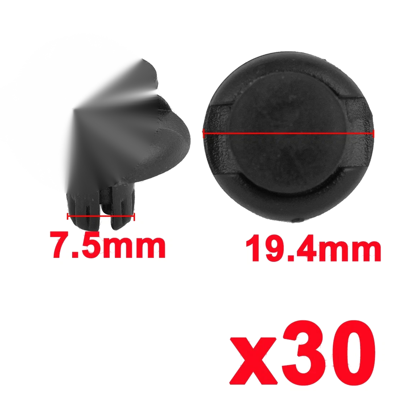 Honda Acura 30 Pcs Front Fastener Push-Type Retainer Clips
