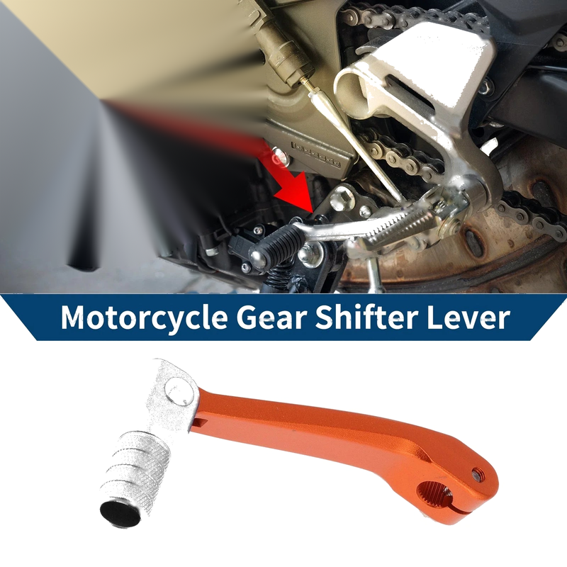 Honda CRF150F Folding Gear Shifter Lever Orange Silver Tone (03–17)