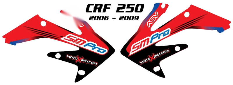 Honda CRF 250 (2006-2009) - Motoxart Decals Radiator Shroud Stickers